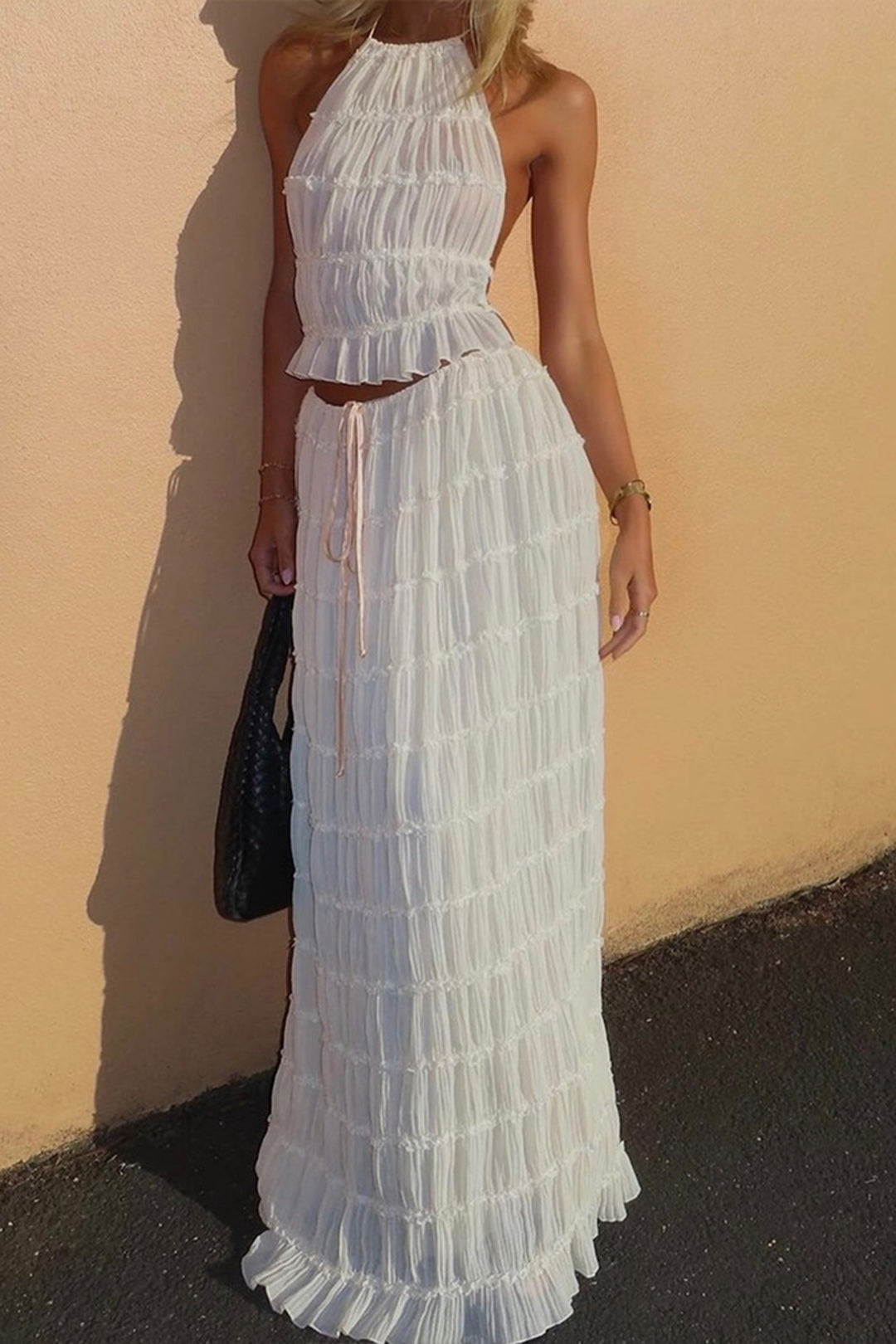 Conjunto de dos piezas Elegance con volantes