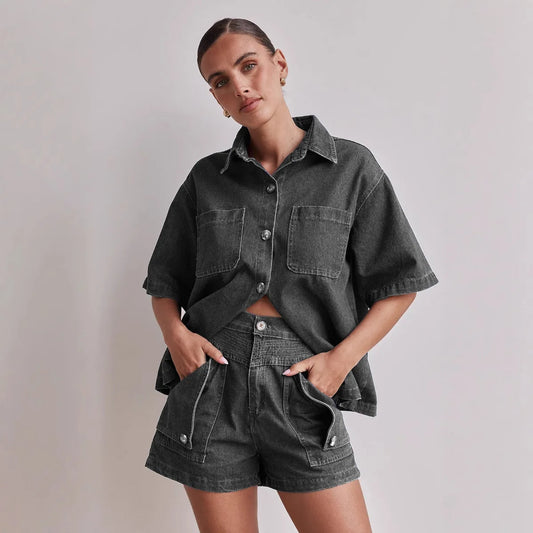 Véla | Chic Denim Summer Set